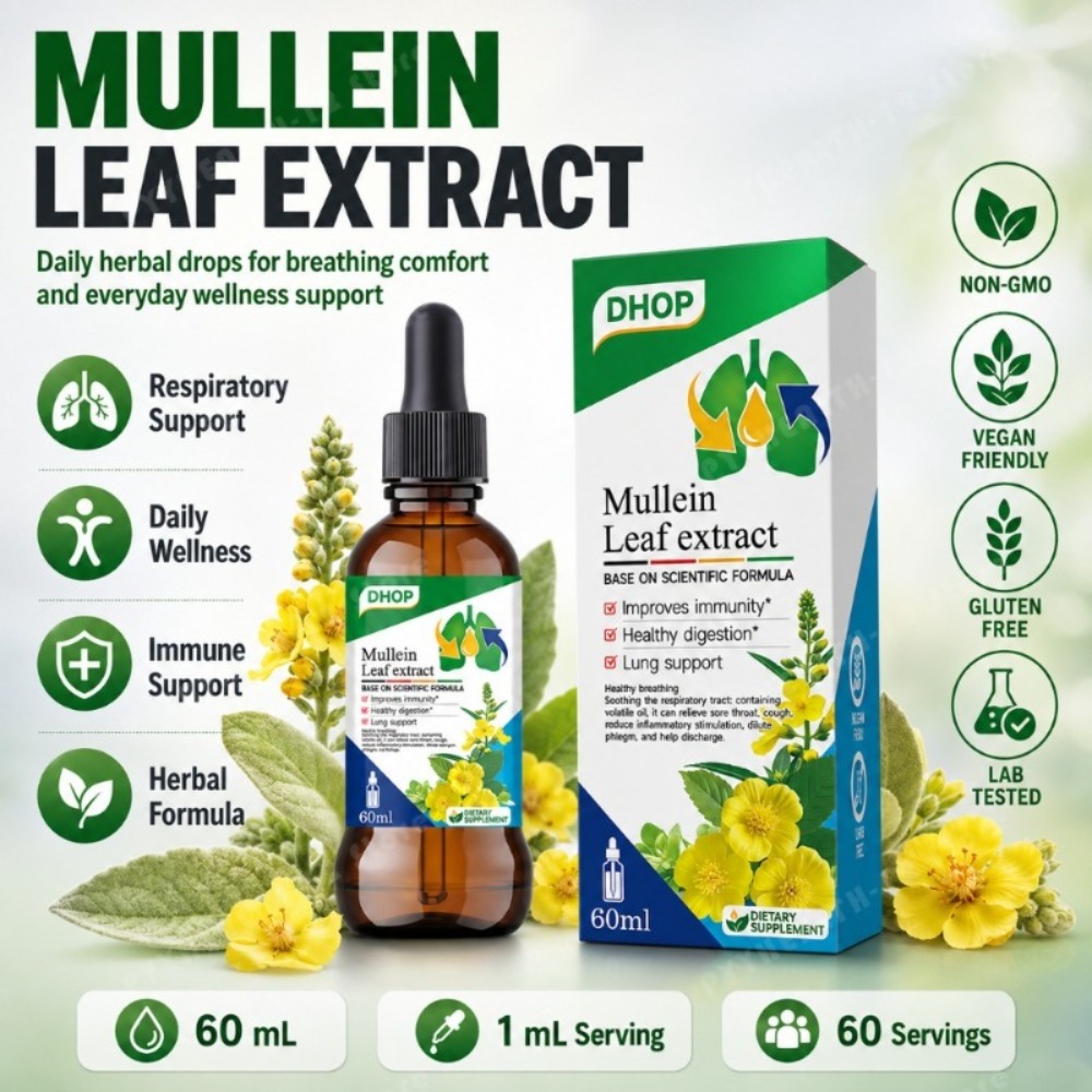 Licorice Root Extract - Mullein Leaf Extract Drops 60ml, Herbal