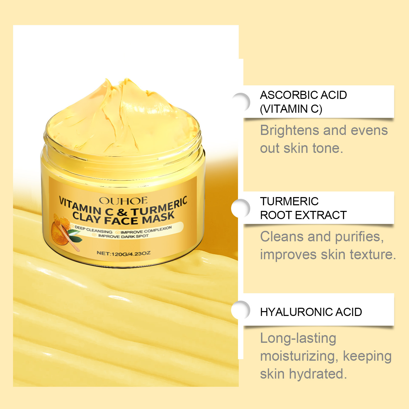 Turmeric Vitamin C Facial Mask - Bentonite Clay Mask review and price